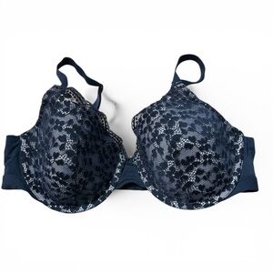 Warners Lace Underwire Padded Bra 36C Blue RF3341A